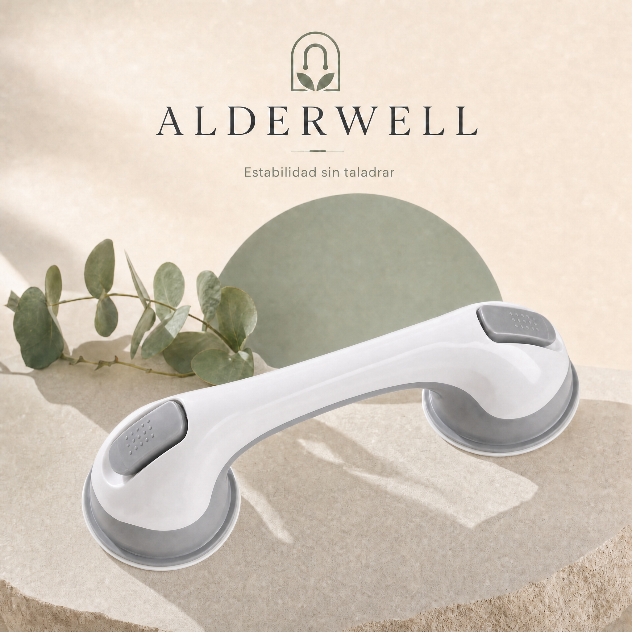 Barra de Apoyo Alderwell con Ventosa — Kit Baño Blindado