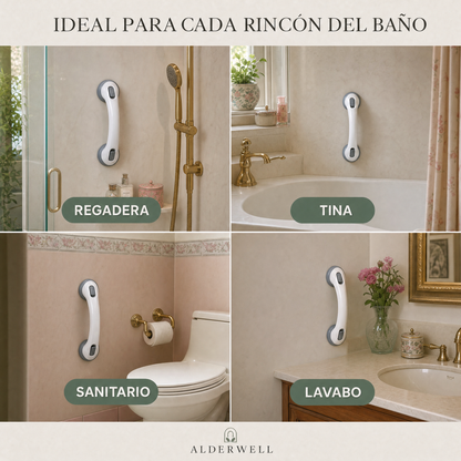 Barra de Apoyo Alderwell con Ventosa — Kit Baño Blindado