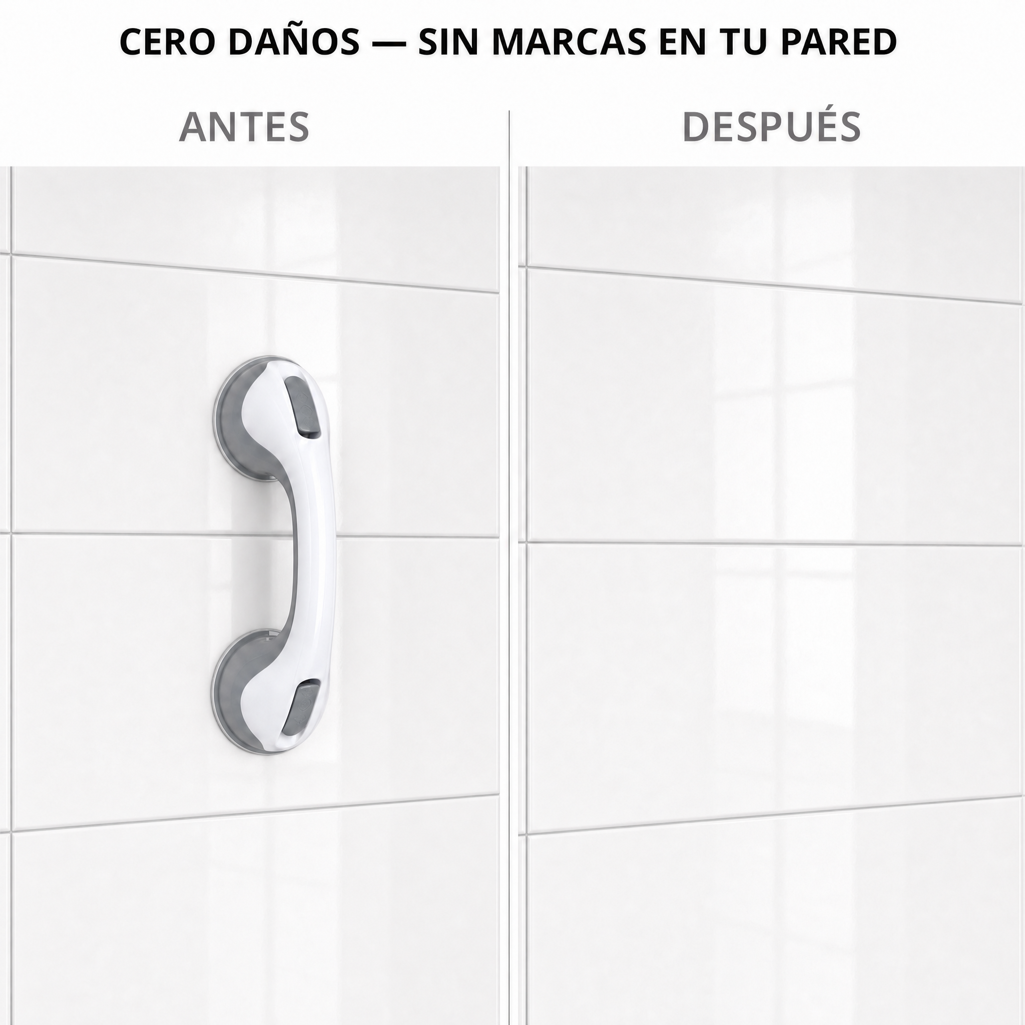Barra de Apoyo Alderwell con Ventosa — Kit Baño Blindado